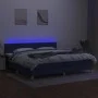 Box spring bed with mattress and LED blue fabric 200x200 cm by , Beds and slatted bases - Ref: Foro24-3133827, Price: 582,80 ...