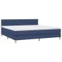 Box spring bed with mattress and LED blue fabric 200x200 cm by , Beds and slatted bases - Ref: Foro24-3133827, Price: 582,80 ...