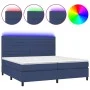 Box spring bed mattress and LED lights blue fabric 200x200 cm by , Beds and slatted bases - Ref: Foro24-3134987, Price: 690,6...