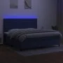 Box spring bed mattress and LED lights blue fabric 200x200 cm by , Beds and slatted bases - Ref: Foro24-3134987, Price: 690,6...