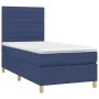 Box spring bed mattress and LED lights blue fabric 100x200 cm by , Beds and slatted bases - Ref: Foro24-3135499, Price: 347,4...