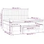 Box spring bed with blue fabric mattress 200x200 cm by , Beds and slatted bases - Ref: Foro24-3137347, Price: 729,84 €, Disco...
