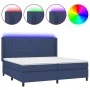 Box spring bed mattress and LED lights blue fabric 200x200 cm by , Beds and slatted bases - Ref: Foro24-3138507, Price: 681,5...