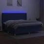 Box spring bed mattress and LED lights blue fabric 200x200 cm by , Beds and slatted bases - Ref: Foro24-3138987, Price: 668,6...