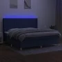 Box spring bed mattress and LED lights blue fabric 200x200 cm by , Beds and slatted bases - Ref: Foro24-3139067, Price: 655,2...