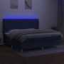 Boxspringbettmatratze und LED-Leuchten aus blauem Stoff 200x200 cm von , Betten und Lattenroste - Ref: Foro24-3139067, Preis:...