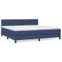 Box spring bed with blue fabric mattress 200x200 cm by , Beds and slatted bases - Ref: Foro24-3140407, Price: 575,23 €, Disco...