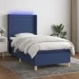 Cama box spring colchón y luces LED tela azul 100x200 cm de , Camas y somieres - Ref: Foro24-3138939, Precio: 363,02 €, Descu...