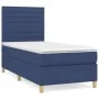 Box spring bed with blue fabric mattress 100x200 cm by , Beds and slatted bases - Ref: Foro24-3142399, Price: 341,81 €, Disco...