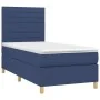 Box spring bed with blue fabric mattress 100x200 cm by , Beds and slatted bases - Ref: Foro24-3142399, Price: 341,81 €, Disco...