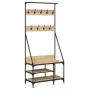 Coat rack with Sonoma oak shoe rack 80x40x184 cm by , Dresser Organizers and Bar Hangers - Ref: Foro24-837863, Price: 69,93 €...