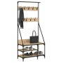 Coat rack with Sonoma oak shoe rack 80x40x184 cm by , Dresser Organizers and Bar Hangers - Ref: Foro24-837863, Price: 70,72 €...