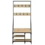 Coat rack with Sonoma oak shoe rack 80x40x184 cm by , Dresser Organizers and Bar Hangers - Ref: Foro24-837863, Price: 69,93 €...
