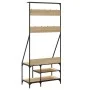 Coat rack with Sonoma oak shoe rack 80x40x184 cm by , Dresser Organizers and Bar Hangers - Ref: Foro24-837863, Price: 69,93 €...