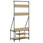 Garderobe mit Schuhregal aus Sonoma-Eiche 80x40x184 cm von , Kommoden-Organizer und Bar-Kleiderbügel - Ref: Foro24-837863, Pr...