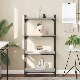 Sonoma gray engineered wood 4-shelf bookcase 60x30x120 cm by , Bookcases and shelves - Ref: Foro24-837655, Price: 50,89 €, Di...