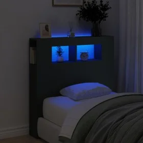 Kopfteil mit LED, schwarzem Holzwerkstoff, 100 x 18,5 x 103,5 cm von , Kopf- und Fußteile - Ref: Foro24-837331, Preis: 72,85 ...
