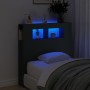 Kopfteil mit LED, schwarzem Holzwerkstoff, 100 x 18,5 x 103,5 cm von , Kopf- und Fußteile - Ref: Foro24-837331, Preis: 74,02 ...