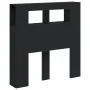 Cabecero con LED madera de ingeniería negro 100x18,5x103,5 cm de , Cabeceros y pies de cama - Ref: Foro24-837331, Precio: 72,...