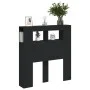 Headboard with LED black engineered wood 100x18.5x103.5 cm by , Headboards and footboards - Ref: Foro24-837331, Price: 72,85 ...