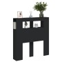 Kopfteil mit LED, schwarzem Holzwerkstoff, 100 x 18,5 x 103,5 cm von , Kopf- und Fußteile - Ref: Foro24-837331, Preis: 74,02 ...