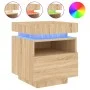 Mesitas de noche con luces LED 2 uds roble Sonoma 40x39x48,5 cm de , Mesitas de noche - Ref: Foro24-836789, Precio: 96,38 €, ...