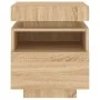 Mesitas de noche con luces LED 2 uds roble Sonoma 40x39x48,5 cm de , Mesitas de noche - Ref: Foro24-836789, Precio: 96,38 €, ...