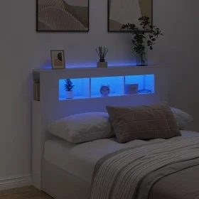 Kopfteil mit LED, weißem Holzwerkstoff, 140 x 18,5 x 103,5 cm von , Kopf- und Fußteile - Ref: Foro24-837344, Preis: 91,81 €, ...