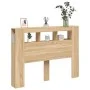 LED-Kopfteil aus Holzwerkstoff Sonoma-Eiche 140 x 18,5 x 103,5 cm von , Kopf- und Fußteile - Ref: Foro24-837346, Preis: 69,71...