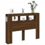 Oak brown engineered wood LED headboard 140x18.5x103.5 cm by , Headboards and footboards - Ref: Foro24-837350, Price: 83,31 €...