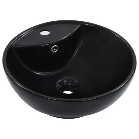Washbasin with overflow 46.5x18 cm black ceramic by vidaXL, Sinks - Ref: Foro24-143904, Price: 47,58 €, Discount: %