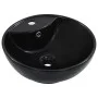 Washbasin with overflow 46.5x18 cm black ceramic by vidaXL, Sinks - Ref: Foro24-143904, Price: 47,58 €, Discount: %