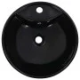 Washbasin with overflow 46.5x18 cm black ceramic by vidaXL, Sinks - Ref: Foro24-143904, Price: 47,58 €, Discount: %