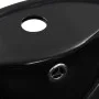 Washbasin with overflow 46.5x18 cm black ceramic by vidaXL, Sinks - Ref: Foro24-143904, Price: 47,58 €, Discount: %