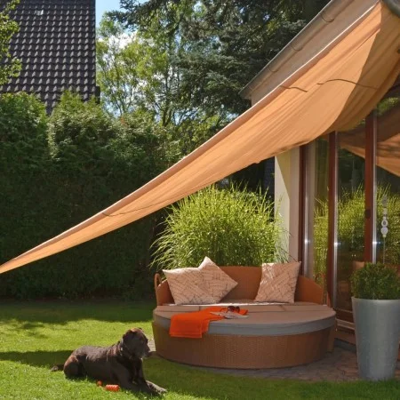 HI Beige triangular sail awning 5x5x5 m by HI, Umbrellas - Ref: Foro24-423918, Price: 36,63 €, Discount: %