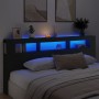 Headboard with LED black engineered wood 220x18.5x103.5 cm by , Headboards and footboards - Ref: Foro24-837373, Price: 91,95 ...