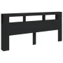 Cabecero con LED madera de ingeniería negro 220x18,5x103,5 cm de , Cabeceros y pies de cama - Ref: Foro24-837373, Precio: 96,...