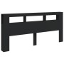 Headboard with LED black engineered wood 220x18.5x103.5 cm by , Headboards and footboards - Ref: Foro24-837373, Price: 91,95 ...