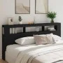 Cabecero con LED madera de ingeniería negro 220x18,5x103,5 cm de , Cabeceros y pies de cama - Ref: Foro24-837373, Precio: 96,...