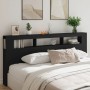 Headboard with LED black engineered wood 220x18.5x103.5 cm by , Headboards and footboards - Ref: Foro24-837373, Price: 91,95 ...