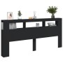 Kopfteil mit LED, schwarzem Holzwerkstoff, 220 x 18,5 x 103,5 cm von , Kopf- und Fußteile - Ref: Foro24-837373, Preis: 91,95 ...