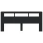 Headboard with LED black engineered wood 220x18.5x103.5 cm by , Headboards and footboards - Ref: Foro24-837373, Price: 96,03 ...