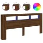 Cabecero LED madera ingeniería roble marrón 220x18,5x103,5 cm de , Cabeceros y pies de cama - Ref: Foro24-837378, Precio: 106...