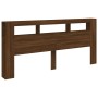 LED-Kopfteil aus Holzwerkstoff, braune Eiche, 220 x 18,5 x 103,5 cm von , Kopf- und Fußteile - Ref: Foro24-837378, Preis: 108...