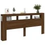 Cabecero LED madera ingeniería roble marrón 220x18,5x103,5 cm de , Cabeceros y pies de cama - Ref: Foro24-837378, Precio: 106...