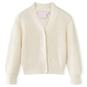 Schneeweiße Kinderstrickjacke 116 von , Oberbekleidung für Kinder - Ref: Foro24-14587, Preis: 13,42 €, Rabatt: %