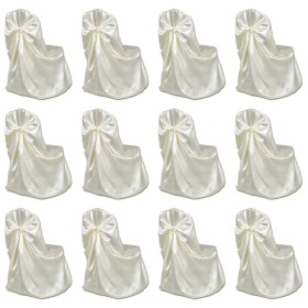 Funda de silla para banquete de boda 12 unidades crema