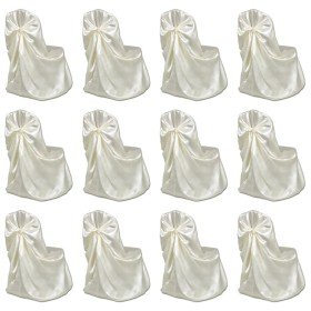 Funda de silla para banquete de boda 12 unidades crema