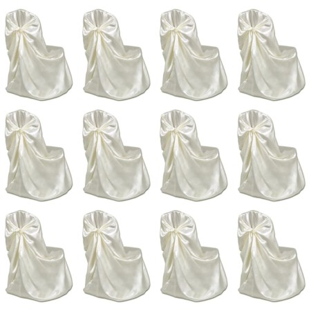 Funda de silla para banquete de boda 12 unidades crema
