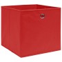 Cajas de almacenaje 10 uds tela rojo 32x32x32 cm